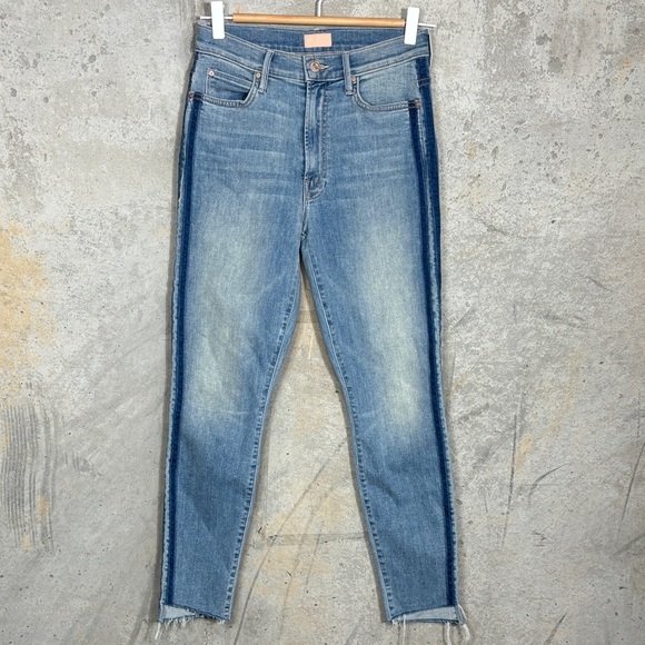 Mother The Stunner Ankle Step Fray Light Wash Raw Hem Crop Jeans - Picture 2 of 12